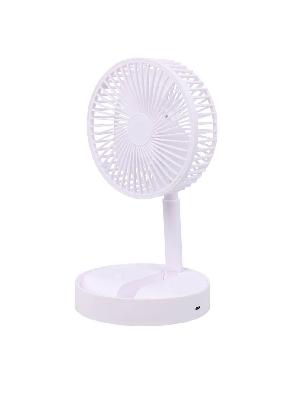Ventilador de sobremesa plegable y recargable blanco, 3 velocidades, ø165 x 360 mm