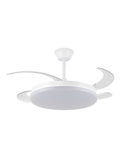 Ventilador techo, led 3cct, aspas retráctiles, milky l evo smart, 72 w, 7920 lm, blanco, ø120 cm, plafón ø48 cm, altura 32 - ...