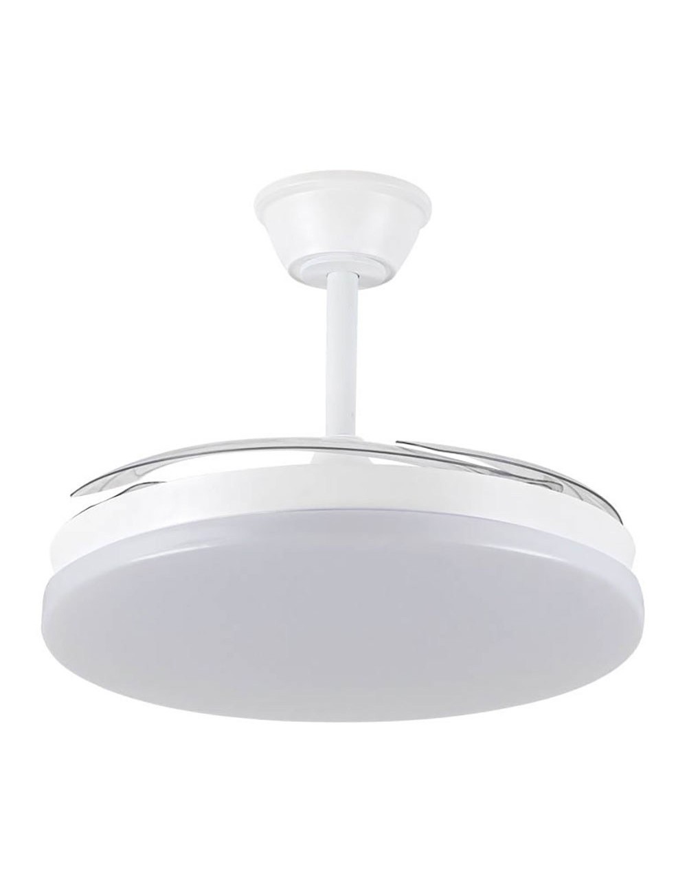 Ventilador techo, led 3cct, aspas retráctiles, milky l evo smart, 72 w, 7920 lm, blanco, ø120 cm, plafón ø48 cm, altura 32 - ...