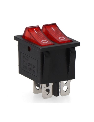 Interruptor doble empotrado on/off 15a 4 patillas