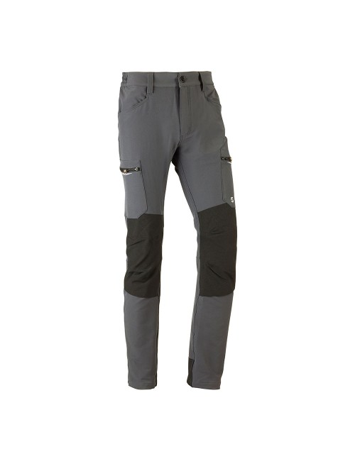 Pantalón multibolsillo elástico dynamic gris, talla xxl