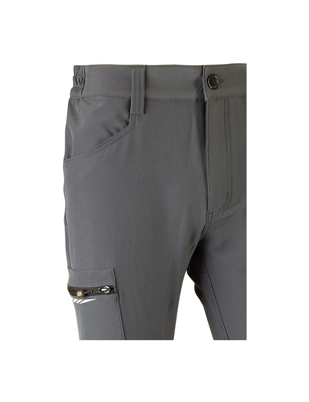 Pantalón multibolsillo elástico dynamic gris, talla xxl