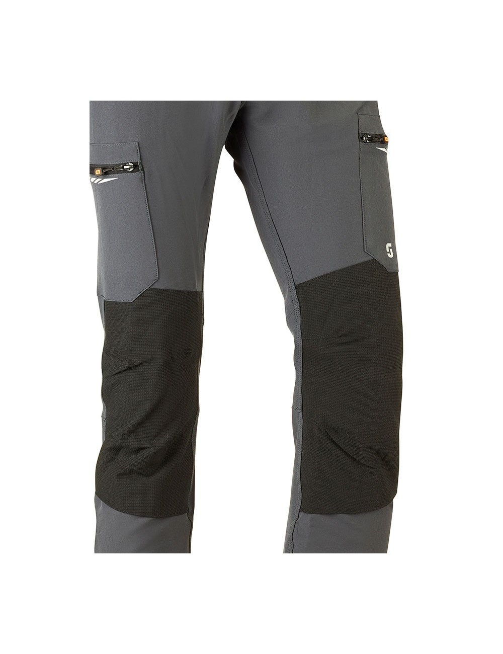 Pantalón multibolsillo elástico dynamic gris, talla xxl