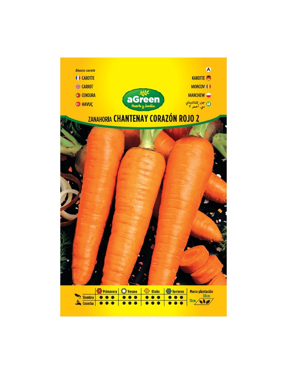 Sobre con semillas de zanahoria chantenay corazón rojo 2