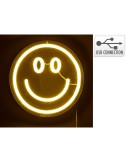 Luz led neón decorativa carita - espejo, 20 x 20 cm