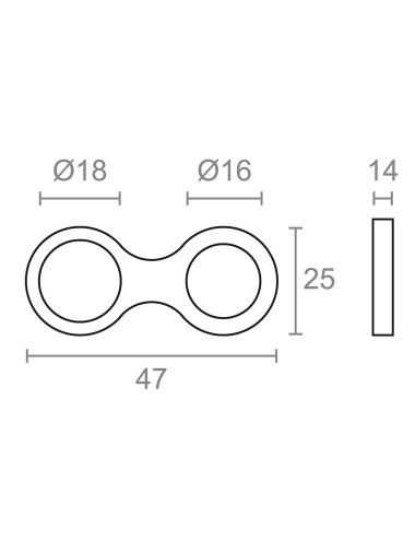 Tope puerta manilla amortiguador tp13, transparente, 47 x 25 x 14 mm