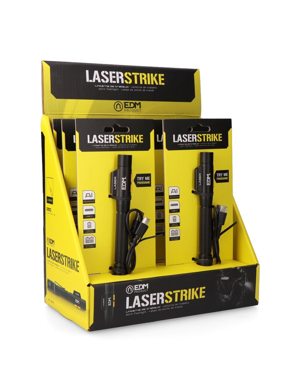 Linterna led/puntero laserstrike, tipo pluma, recargable, 250 lm