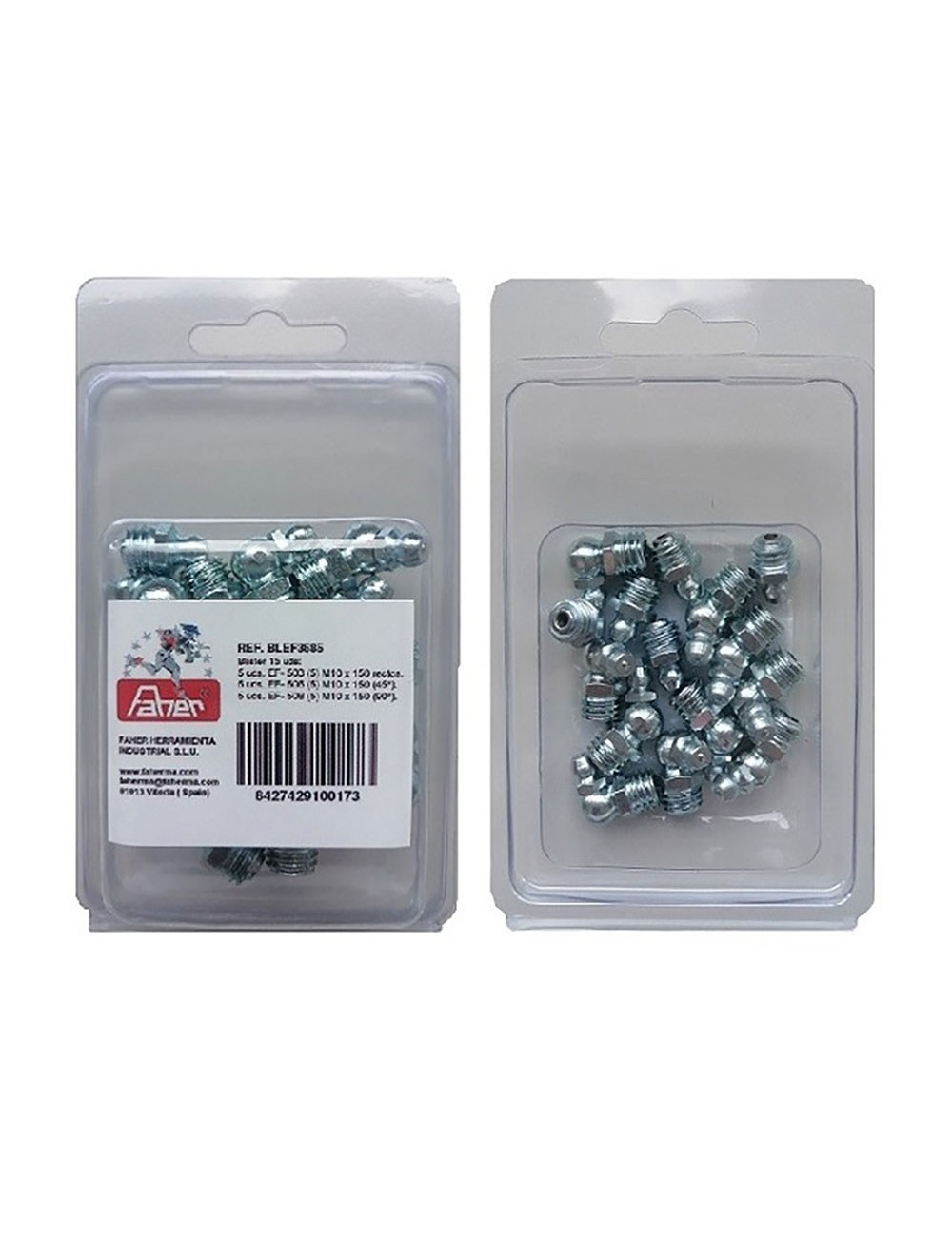 Engrasador recto ef-503 con rosca 1/8 gas-28 h, blíster 10 uds