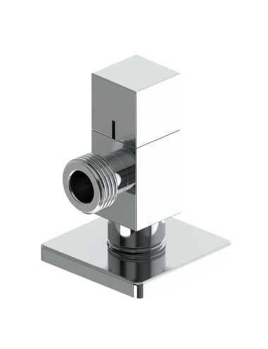 Válvula escuadra modelo deco con mando cuadrado, silver, ½ x ½ pulg