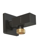 Válvula escuadra modelo deco con mando cuadrado, negro, ½ x 3/8 pulg