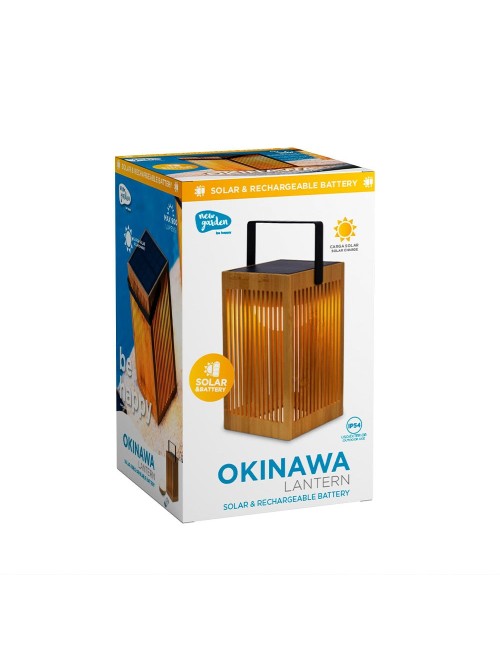 Farol solar de mano okinawa, con bombilla recargable, 14 x 14 x 24 cm
