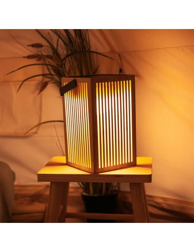 Farol solar de mano okinawa, con bombilla recargable, 14 x 14 x 24 cm