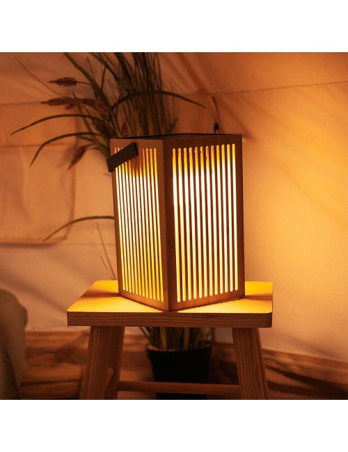 Farol solar de mano okinawa, con bombilla recargable, 14 x 14 x 24 cm