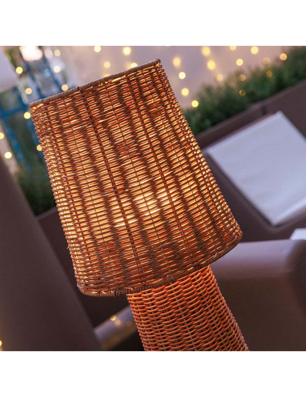 Lámpara de pie lola 110 nature con bombilla recargable ip54, ø25 x 109 cm