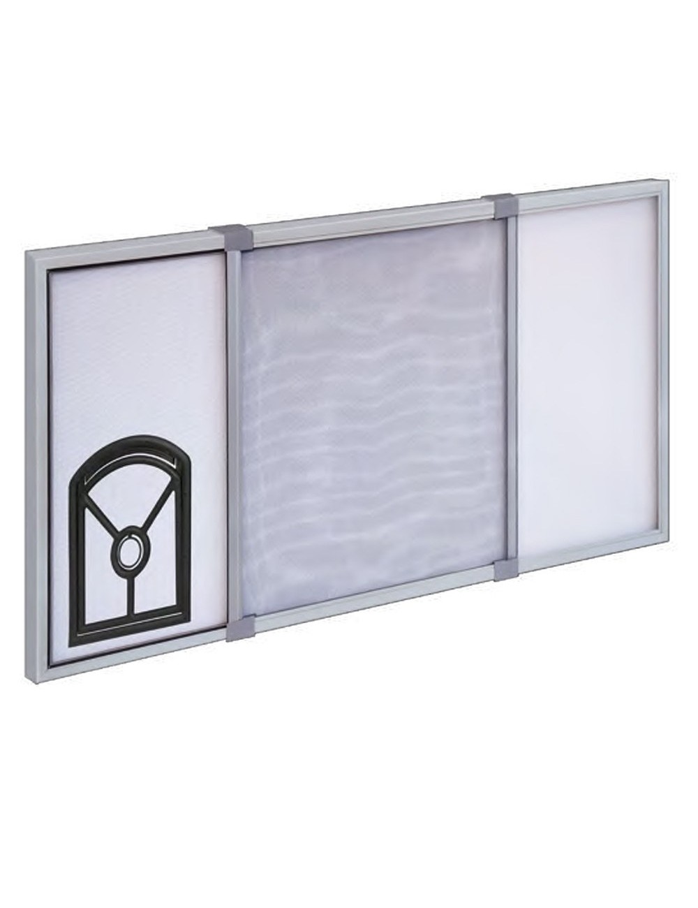 Mosquitera con marco extensible con gatera, blanca, 2 piezas 70 x 50 cm