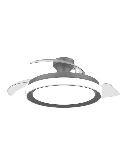 Ventilador de techo con aspas retráctiles, led 3 ctt, dc 28 w + 35 w, modelo bliss, negro, ø106 cm