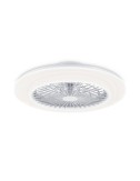 Ventilador de techo, led 3cct, dc 20 w + 42 w, modelo amigo, blanco con difusor efecto estrellado, ø48,5 cm