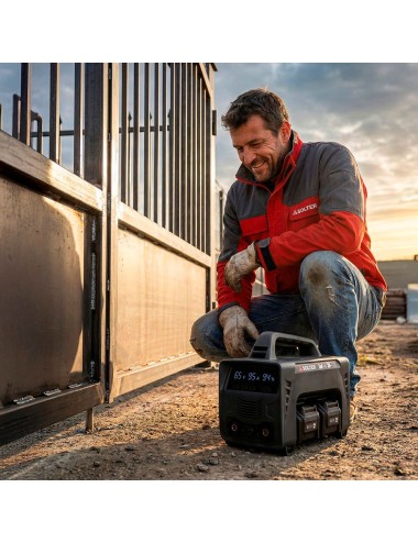 Equipo soldador, solbat sb-120 90a + 2 baterías lítio 20 v/40 v, 26,6 x 15,8 x 22 cm