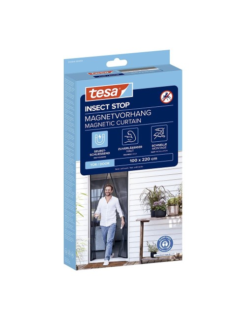 Mosquitera cortina magnética con cierre automático, antracita, 100 x 220 cm