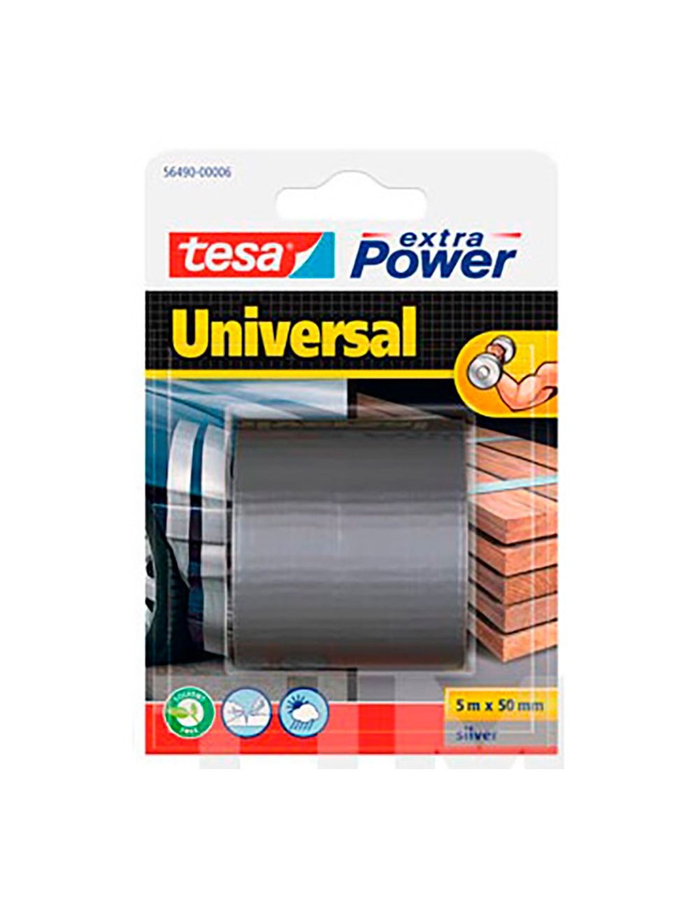 Cinta americana extra power universal plata, 50 mm x 5 m
