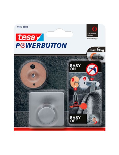 Colgador powerbutton classic square , acero inoxidable