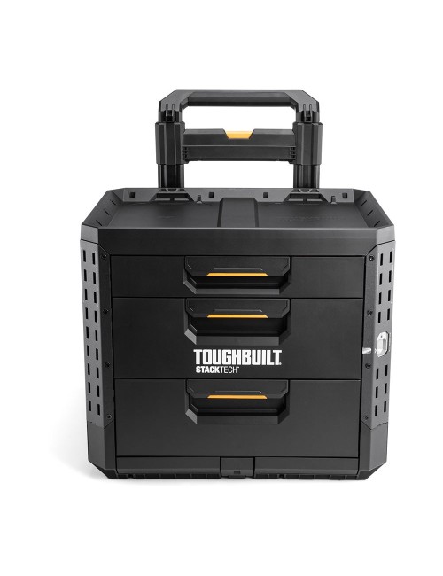 Caja de herramientas con 3 cajones, ruedas y cierre stacktech, 53 x 40,5 x 47,7 cm