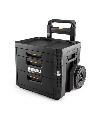 Caja de herramientas con 3 cajones, ruedas y cierre stacktech, 53 x 40,5 x 47,7 cm
