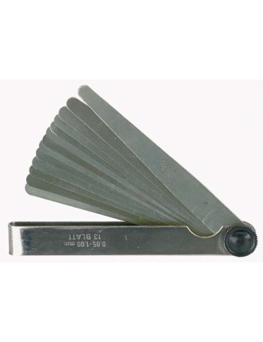 GALGA ESPESORES 8 LAMNAS de  LATON 0,05 - 0,50 mm