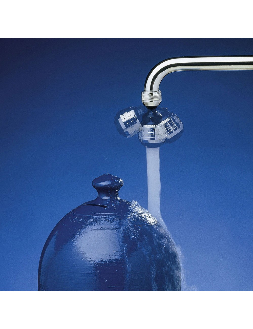 Atomizador doble función, cromado-blanco, blue line