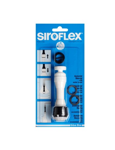 Atomizador-ducha con economizador, blanco y cromado, blue line, 11 cm