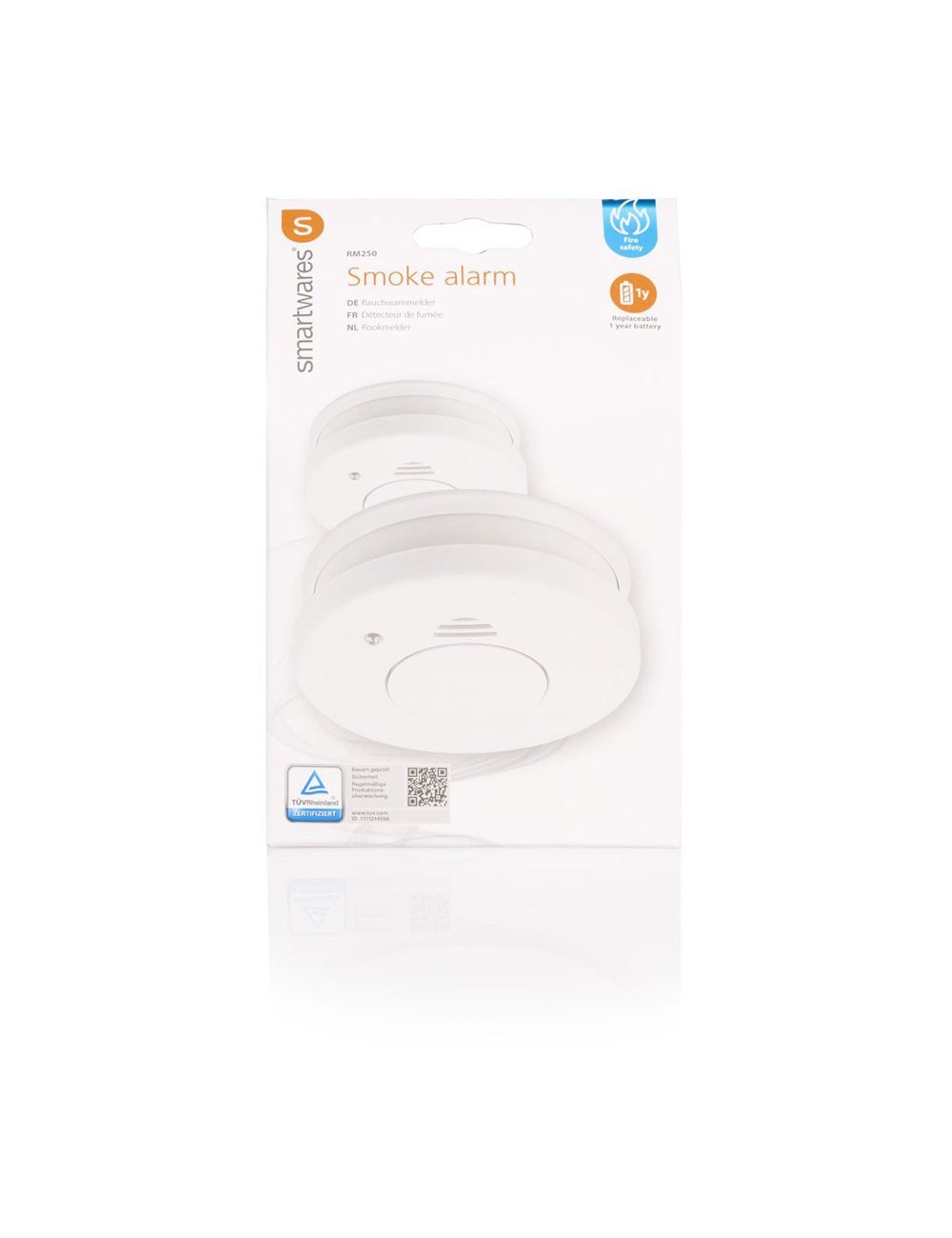 Detectores de humo ópticos en color blanco, 85 db, 2 uds