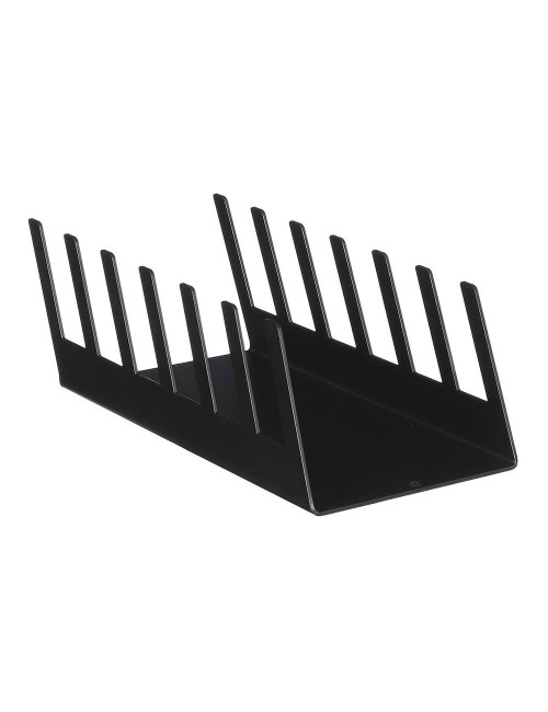 Porta platos de metal negro 22 x 7,5 x 10 cm