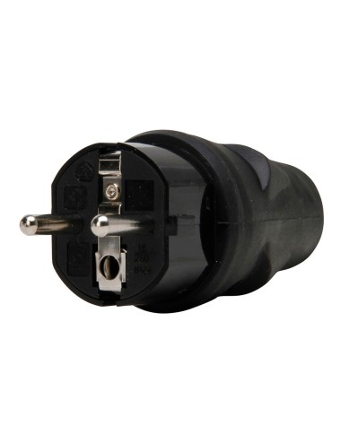 Clavija 2p+t 16a 250 v, ip20, negra, máx. 3 x 1,5 mm