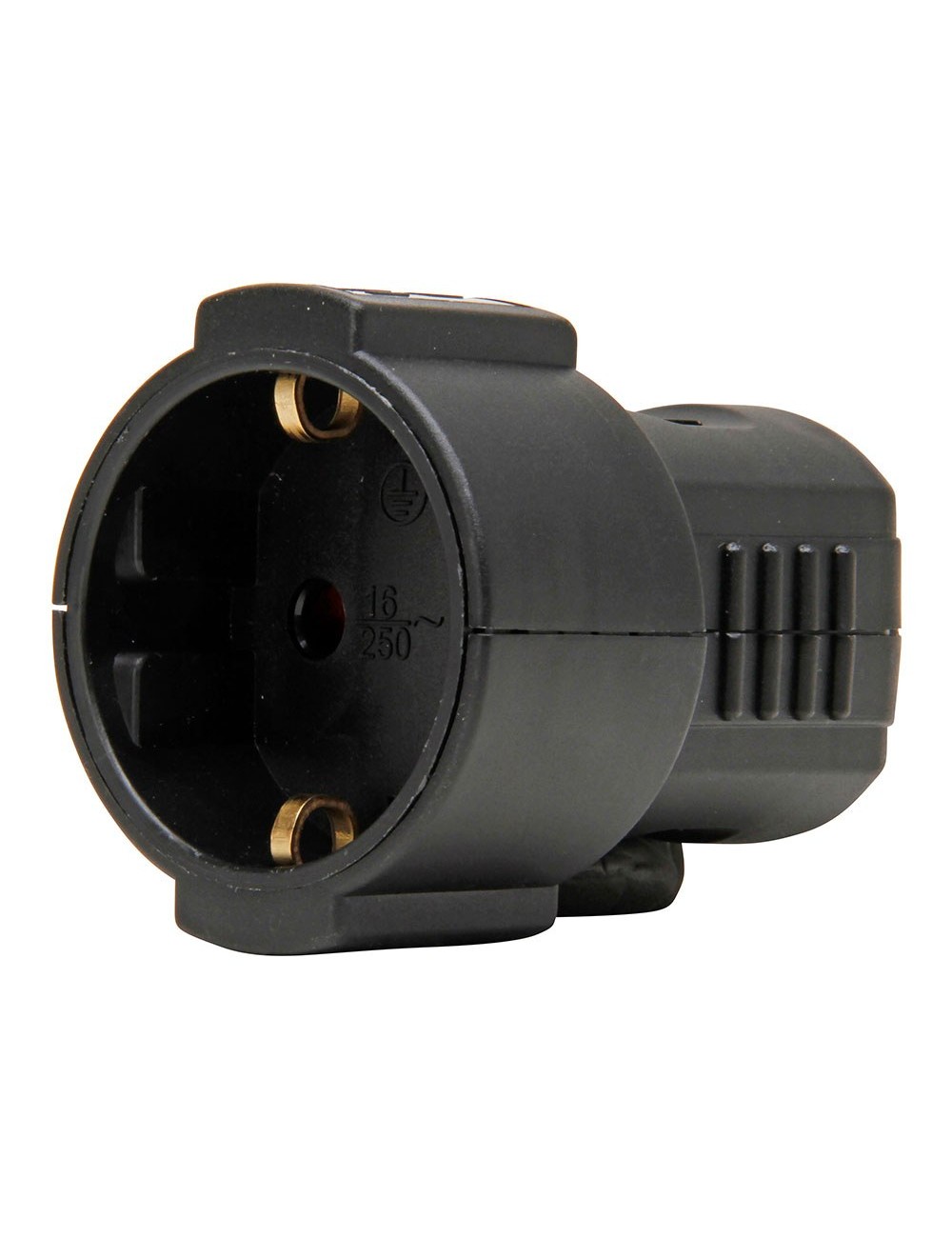 Base aérea 16a 250 v, ip20, negra, máx. 3 x 1,5 mm