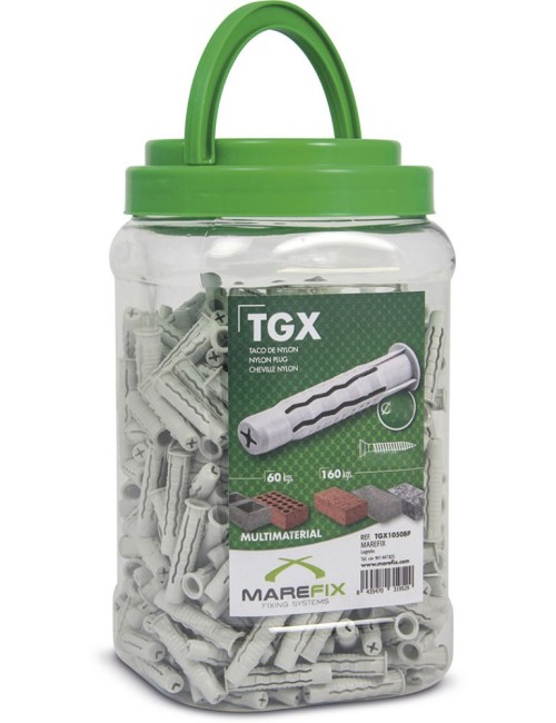 Taco nylon 4 expansiones, gl, ø8 x 40 mm, bote 500 uds