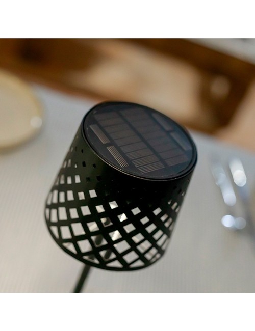 Lámpara solar de sobremesa negra gretita, ø12 x 30 cm