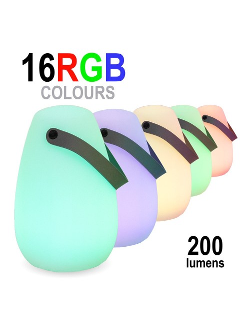 Lámpara de sobremesa recargable, led rgb, portátil, blanca, ø15 x 20 cm