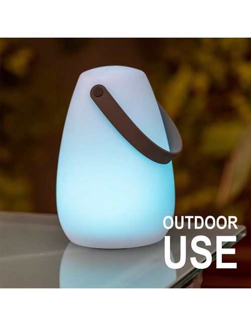 Lámpara de sobremesa recargable, led rgb, portátil, blanca, ø15 x 20 cm