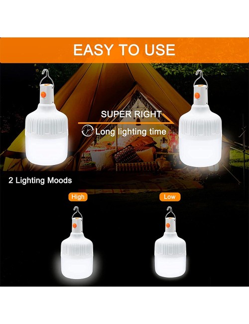 Bombilla led portátil recargable, blanca, 500 im, lp44, 2 uds