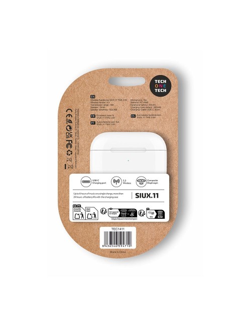 Auriculares inalámbricos bluetooth siux.11, tws 3, 6 h, blancos