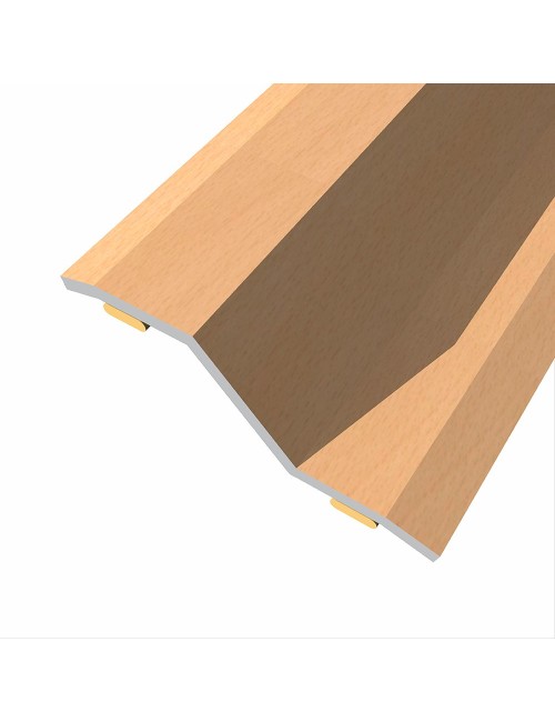 Junta de acero para desnivel 8-14 mm, adhesiva, flooring, haya clara, 83 x 3,6 cm