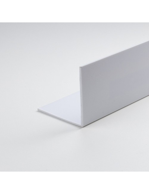 Perfil bricolaje ángulo pvc blanco satinado 2000 x 15 x 15 mm