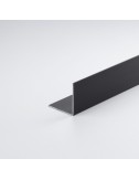 Perfil bricolaje ángulo aluminio negro cepillado 2000 x 20 x 20 mm