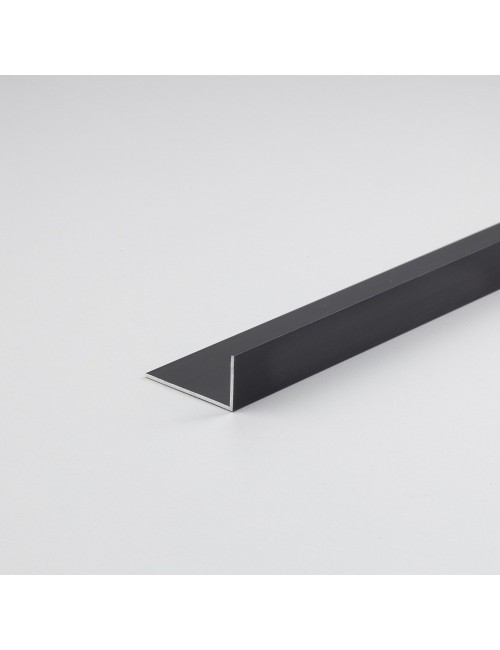 Perfil bricolaje ángulo l aluminio negro mate 1000 x 20 x 10 mm