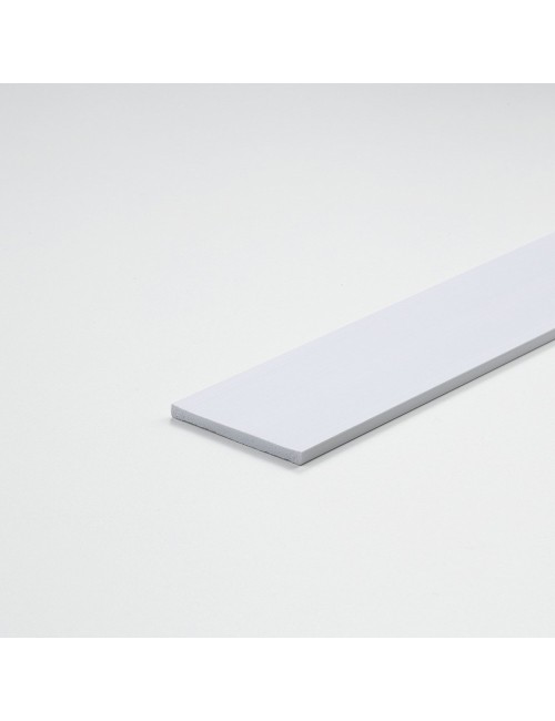 Perfil bricolaje pletina pvc blanco satinado 1000 x 20 x 3 mm