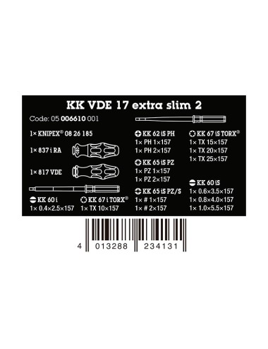 Destornilladores vde, extra slim 1, juego 16 piezas