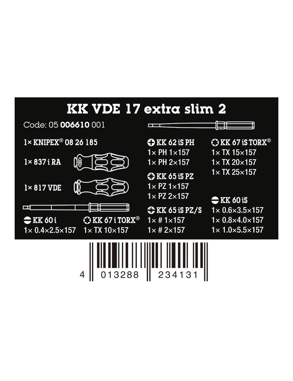 Destornilladores vde, extra slim 2, juego 17 piezas