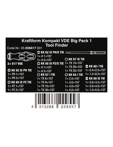 Destornilladores vde, kraftform kompakt big pack 1, juego 26 piezas