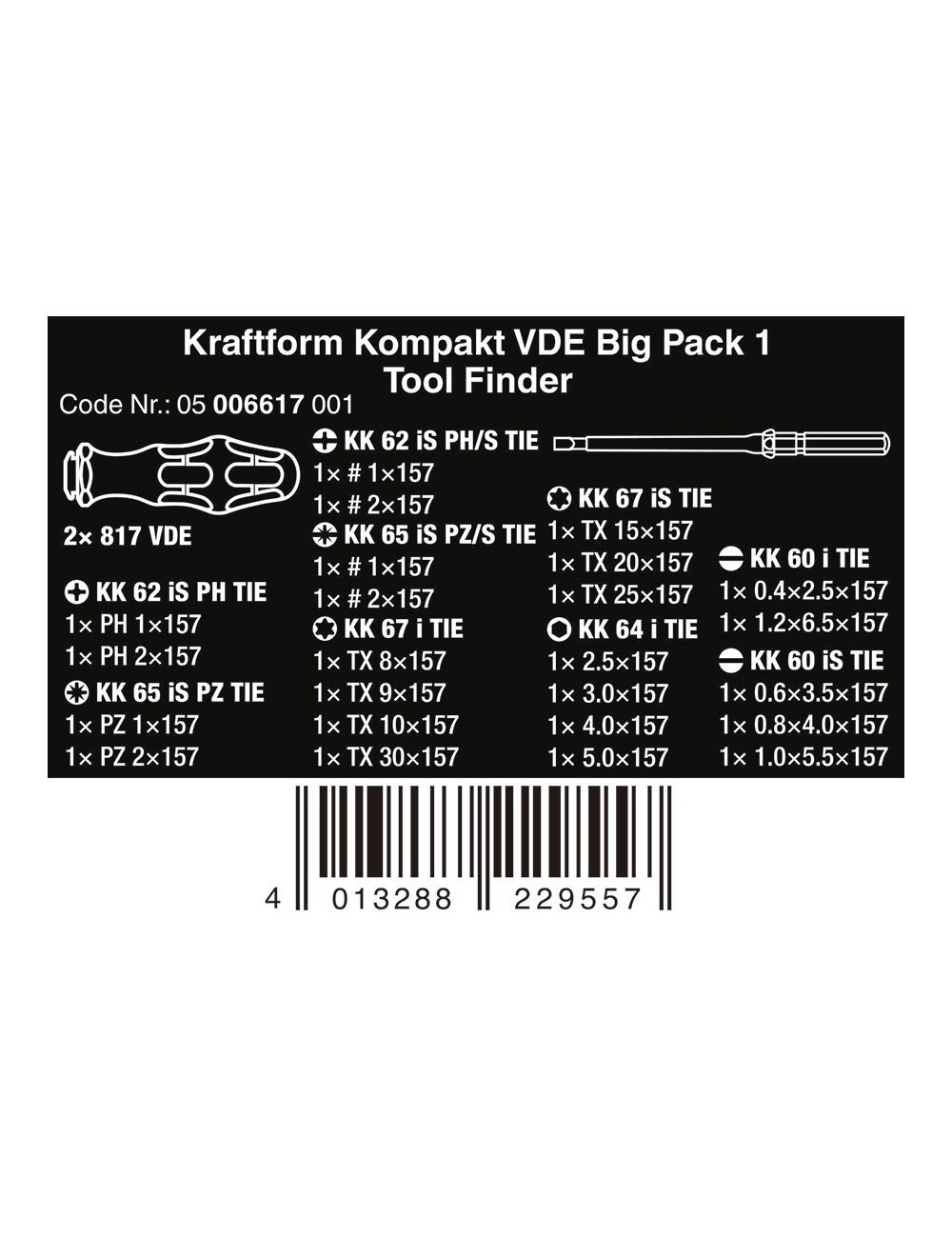 Destornilladores vde, kraftform kompakt big pack 1, juego 26 piezas