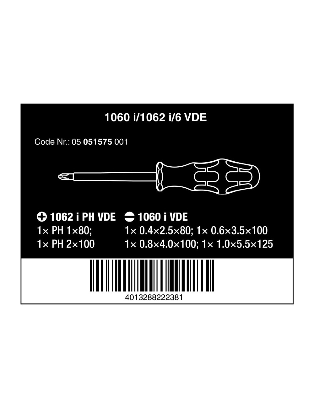 Destornilladores vde, juego 6 piezas